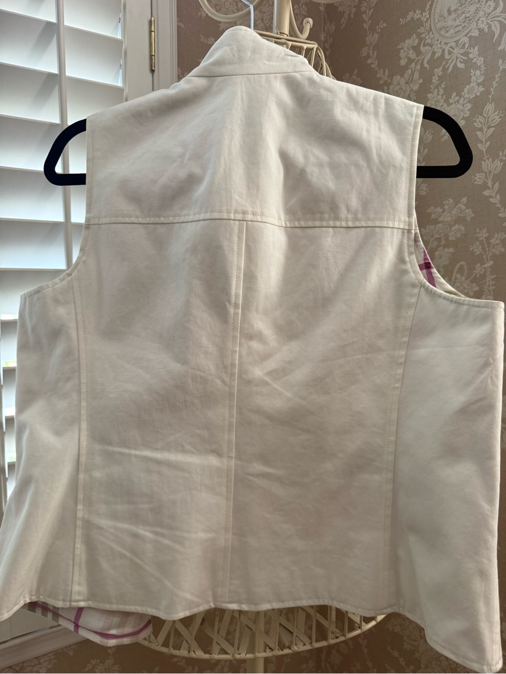 Burberry London Cream cotton canvas reversible Utility Vest with Plaid inside - Picture 6 of 13